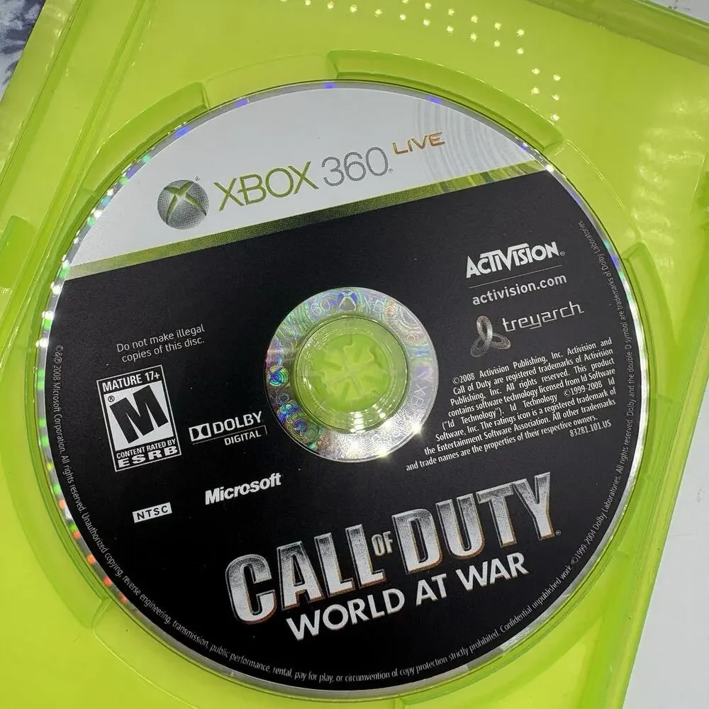 Microsoft Xbox 360 Video Game Call of Duty World at War Live w Manual Activision